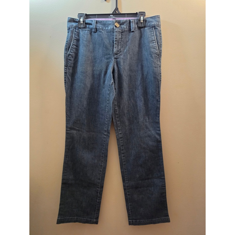 Dockers Womens Dark Wash Straight Leg Denim Trousers Size 8M Stretch Cotton